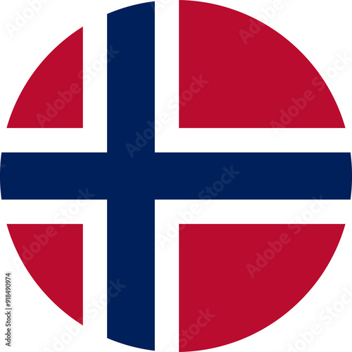 Flag of Norway Norwegian Flag Circle | High Resolution, Isolated on Transparent Background