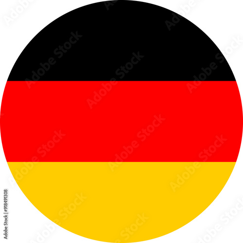 Flag of Germany German Flag Circle | High Resolution, Isolated on Transparent Background