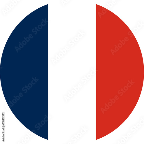 Flag of France French Flag Circle | High Resolution, Isolated on Transparent Background photo