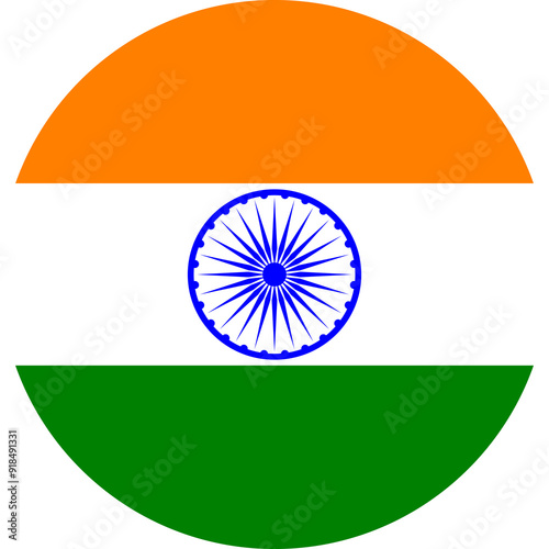 Flag of India Indian Flag Circle | High Resolution, Isolated on Transparent Background