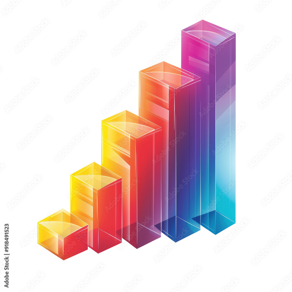 Colorful 3D bar chart depicting growth and progress in business or finance. Ideal for presentations and visual data analysis. Colorful 3D bar chart depicting growth and progress in business or finance. Ideal for presentations and visual data analysis.