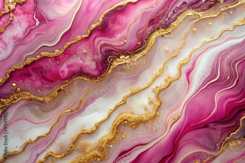 Wallpaper Mural Soft pink and gold marble texture with delicate flowing patterns and shimmering metallic highlights, creating a gentle and elegant abstract design Torontodigital.ca