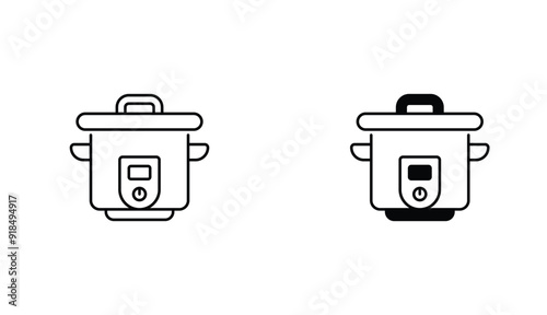 Smart Cooker icon design with white background stock illustration