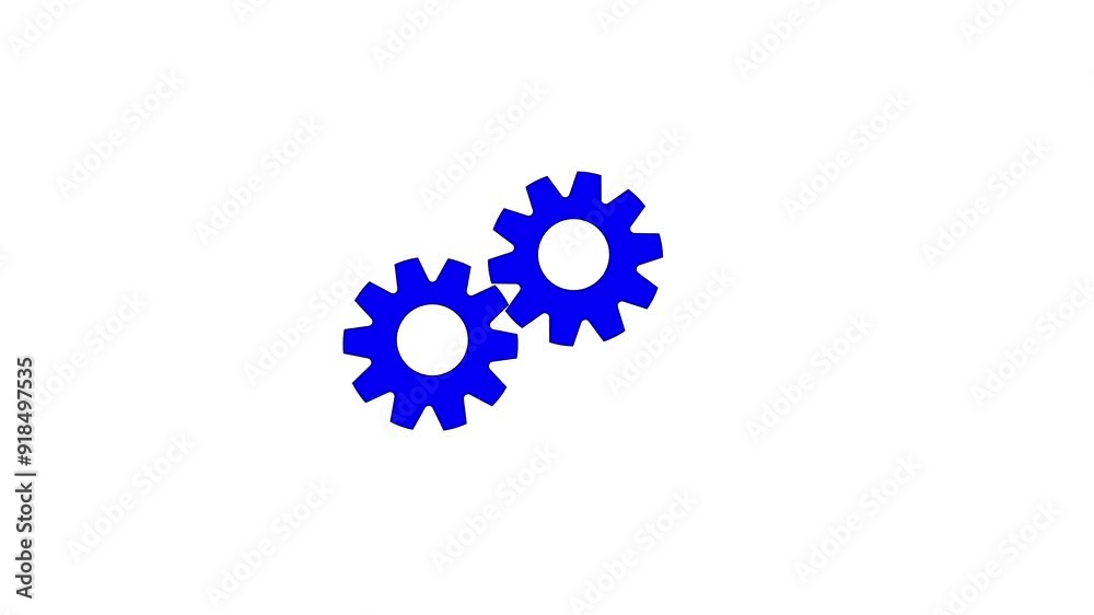 Settings icon animation with white background Settings icon animation with white background