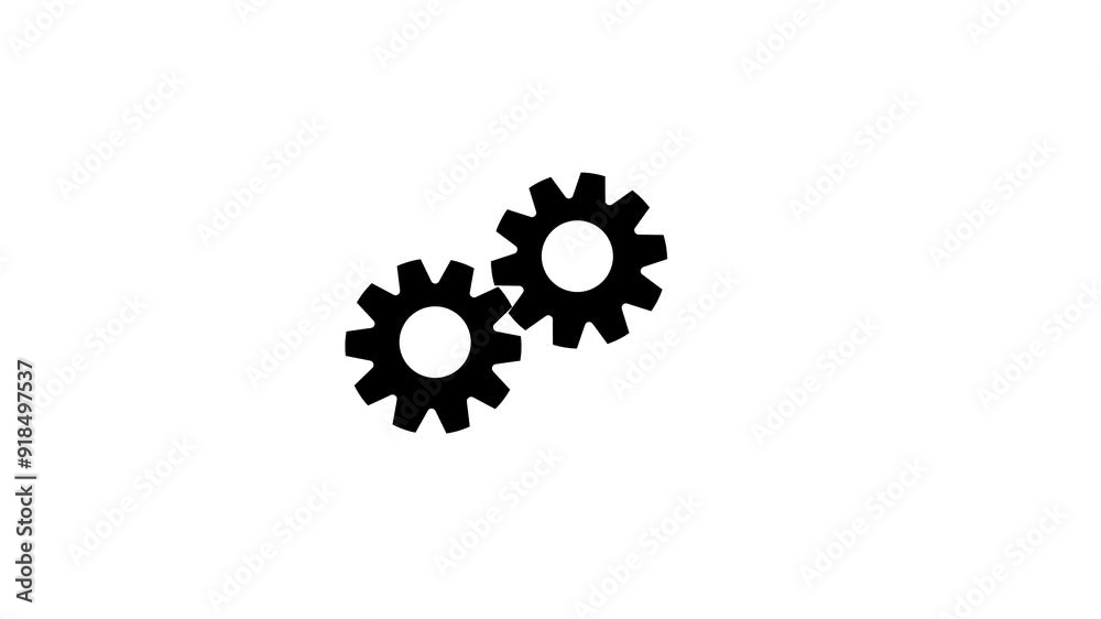 Settings icon animation with white background Settings icon animation with white background