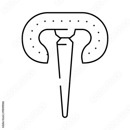 japan style hair pin line icon vector. japan style hair pin sign. isolated contour symbol black illustration