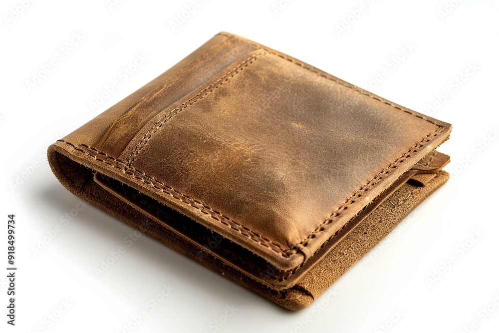 New leather wallet isolated on white background New leather wallet isolated on white background