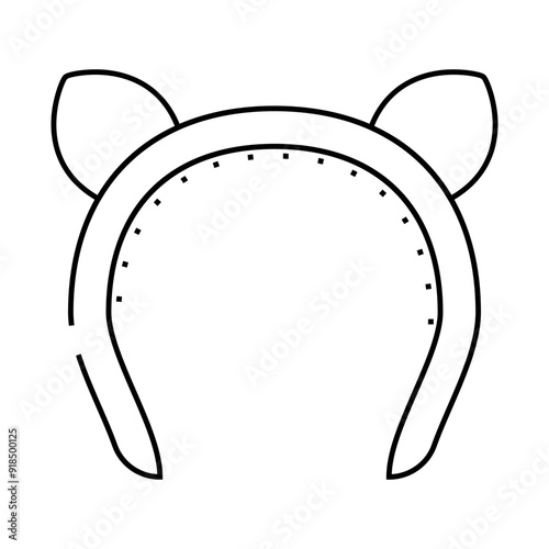 hair pin with animal ears line icon vector. hair pin with animal ears sign. isolated contour symbol black illustration