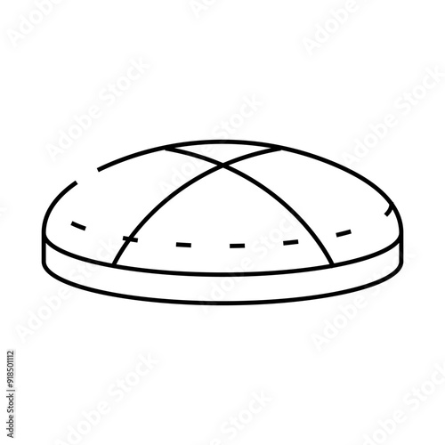 yermolka hat line icon vector. yermolka hat sign. isolated contour symbol black illustration