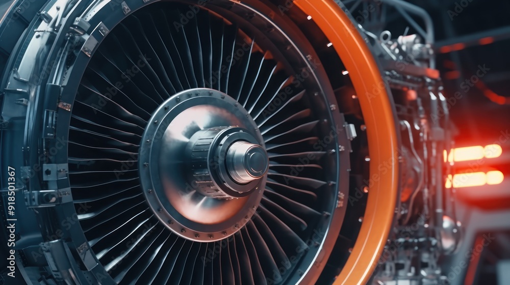 Fototapeta premium Close-up of an Airplane Engine