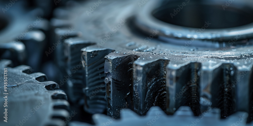 Close-Up of Interlocking Metal Gears in Machinery Close-Up of Interlocking Metal Gears in Machinery