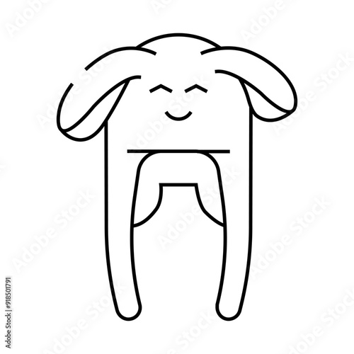 kids hat line icon vector. kids hat sign. isolated contour symbol black illustration