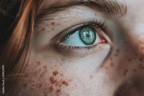 Close-Up of a Person's Eye Reflecting Resilience and Determination with Detailed Eyelashes