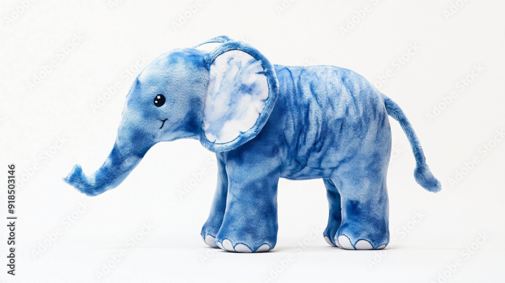 A watercolor plush elephant on a plain white background A watercolor plush elephant on a plain white background