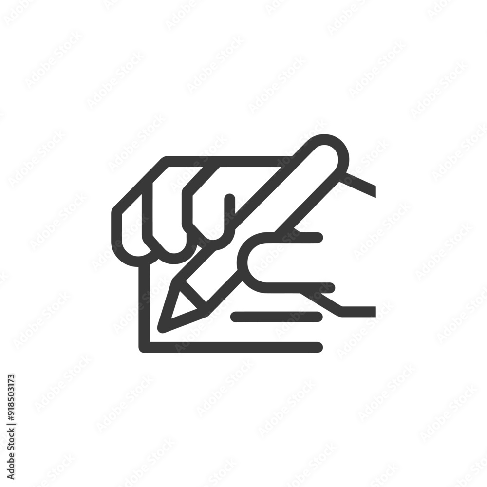 Hand Holding Pencil Writing on Paper Hand Holding Pencil Writing on Paper