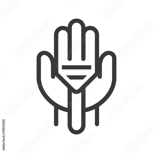 Hand Holding Three Horizontal Lines