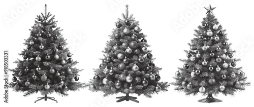 Pine cones on a white background with holiday decorations and festive elements