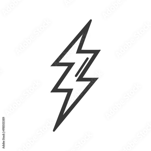 Free Download Hand drawn Black and White Lightning Bolt Icon - GFXLoad