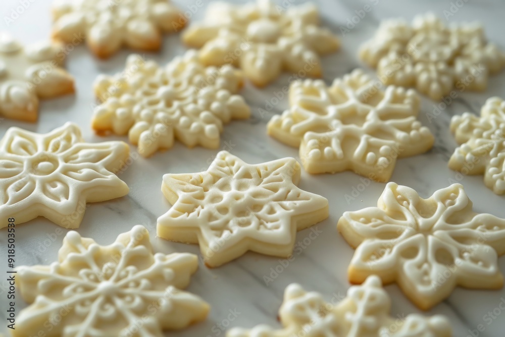 Homemade Christmas cookies on white background, snowflake cookies, gingerbread cookies Homemade Christmas cookies on white background, snowflake cookies, gingerbread cookies