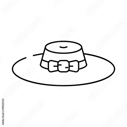 women summer hat line icon vector. women summer hat sign. isolated contour symbol black illustration