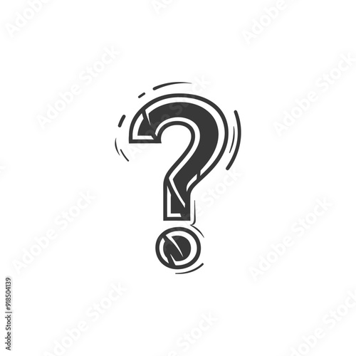 Hand Drawn Question Mark with Circular Dot Detail