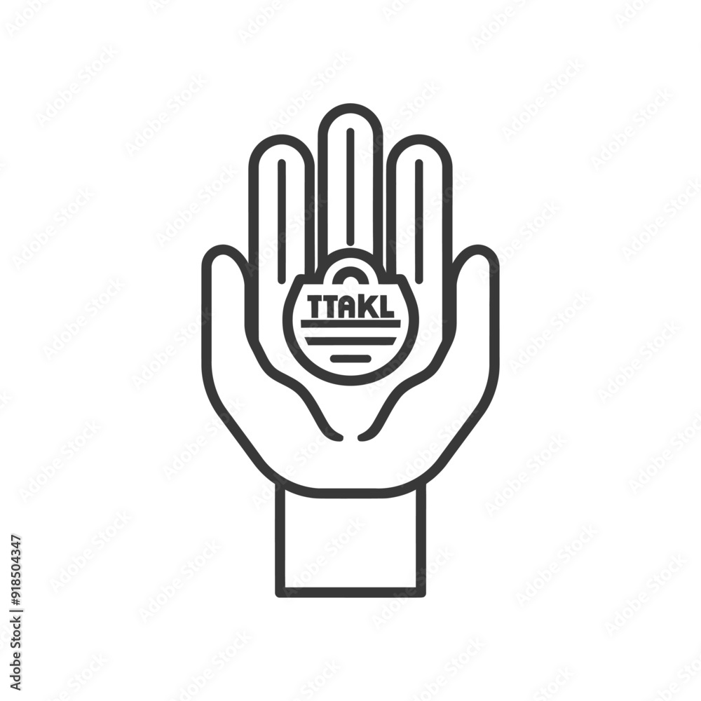 Fototapeta premium Hand Holding a Lock with TTAKL Written Inside