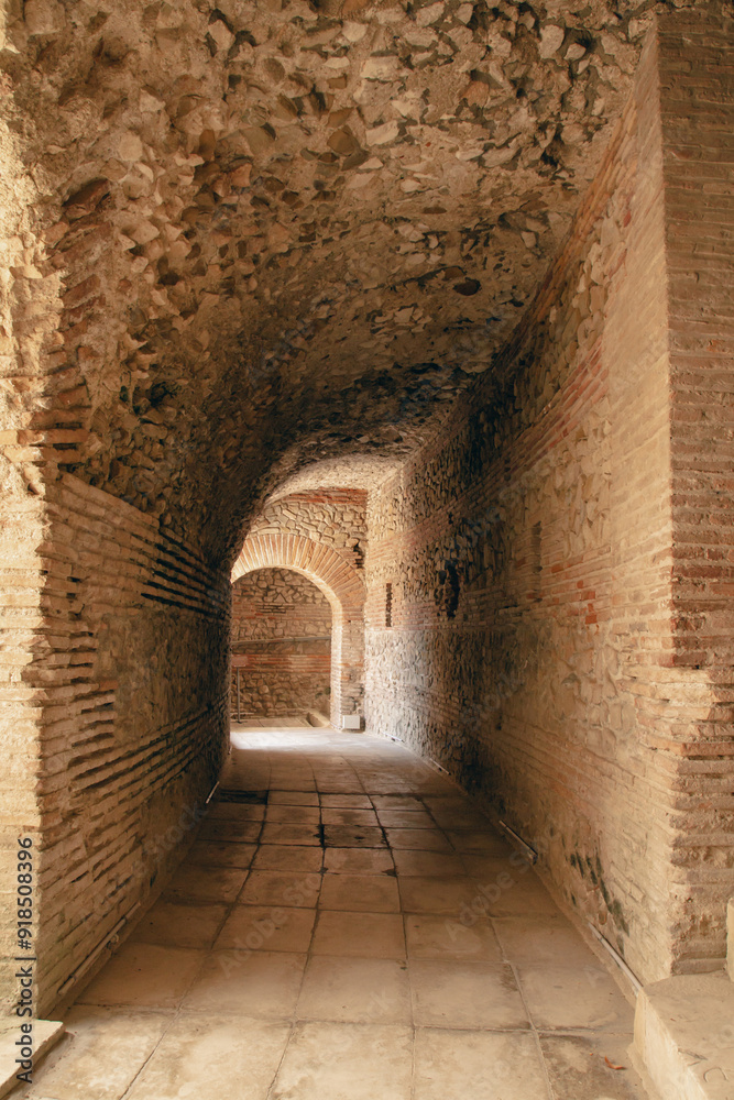 Durres,Albania, August 7,2024:inside the amphitheater of the city of Durres, the largest Roman amphitheater in the Balkans Durres,Albania, August 7,2024:inside the amphitheater of the city of Durres, the largest Roman amphitheater in the Balkans