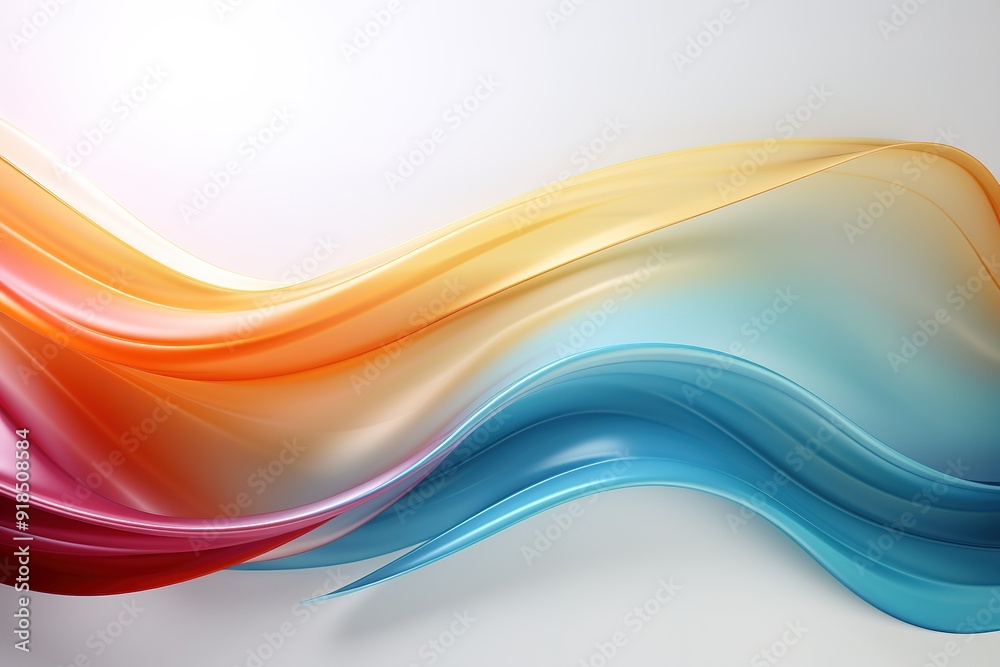 Fototapeta premium Abstract colorful waves on a white background.