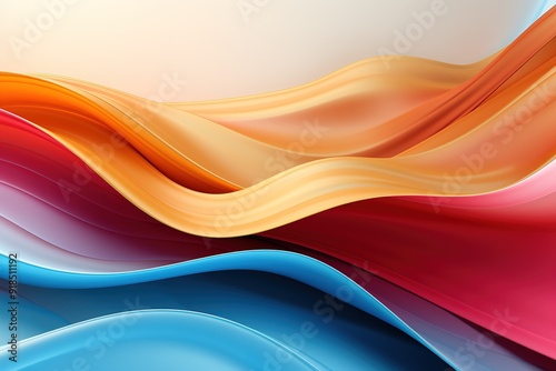 Abstract colorful waves with soft gradient background.