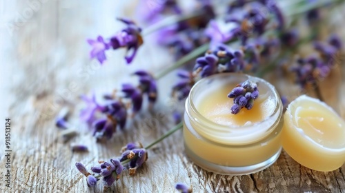 Lavender Lip Balm with Flowers