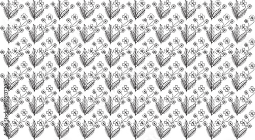 Leaf with flower pattern background and tree texture abstract design template