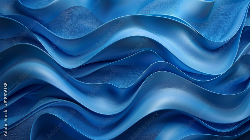 Obraz premium Abstract Wavy Blue Fabric Texture