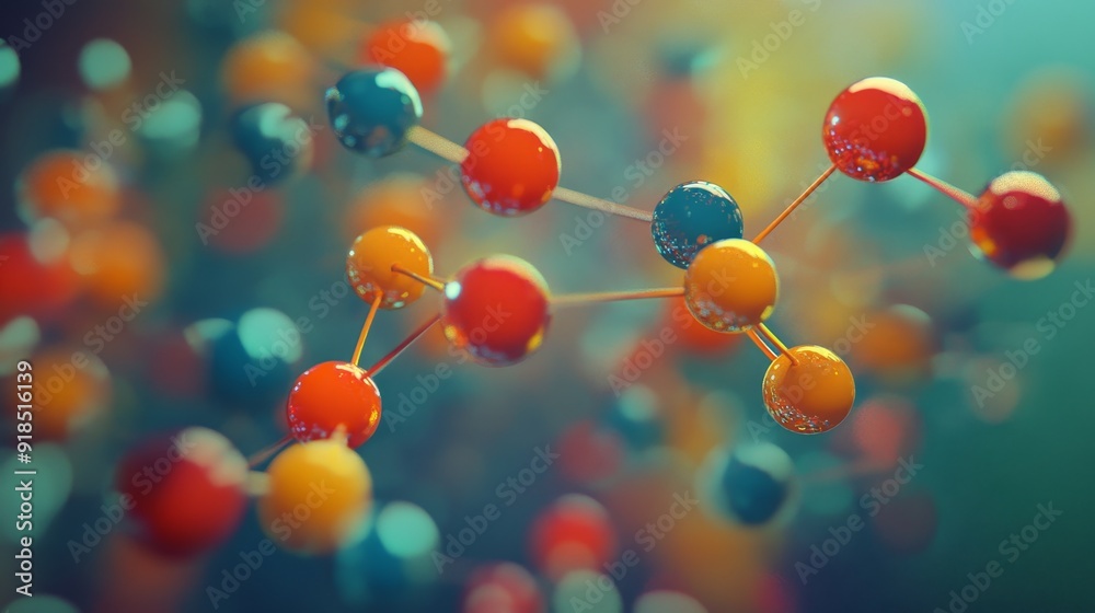 Colorful vivid molecular structure composition background Colorful vivid molecular structure composition background