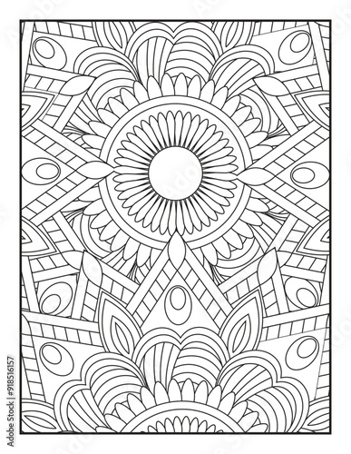 Mandala Coloring Book For Adult. Mandala Coloring Book. coloring page for children and adults.. Ornamental mandala adult coloring book page. 