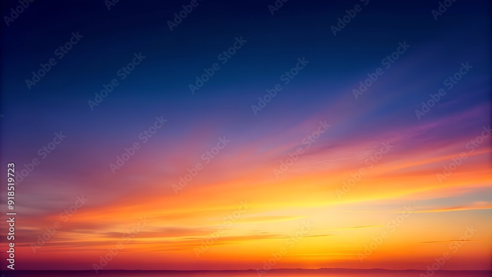 Vibrant sunset sky with gradient colors, peaceful evening scene Vibrant sunset sky with gradient colors, peaceful evening scene