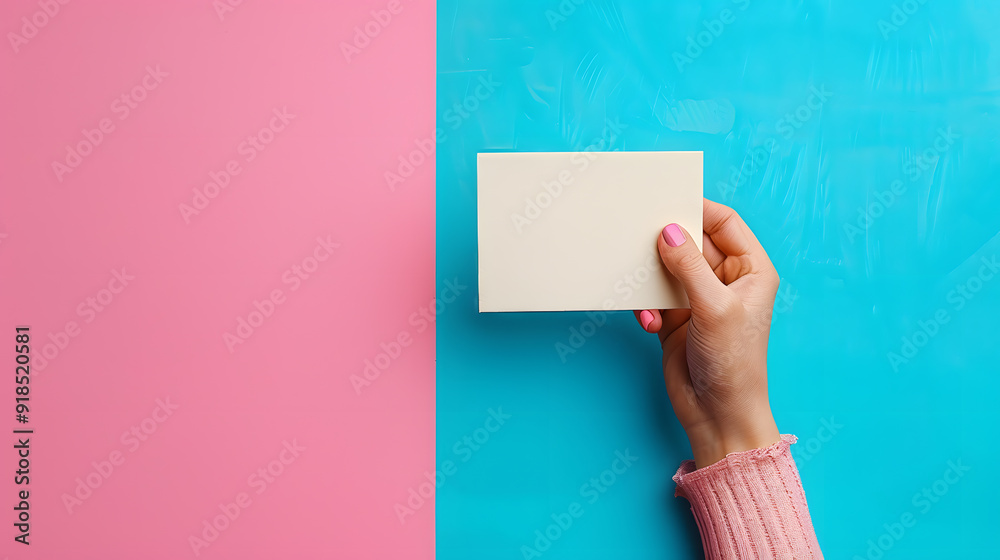 Fototapeta premium Hand Holding White Card