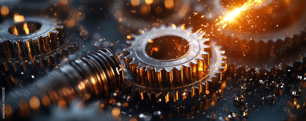 A close up illustration of gears interlocking under a beam of focused light, revealing how each piece is essential to the engineering solution being constructed A close up illustration of gears interlocking under a beam of focused light, revealing how each piece is essential to the engineering solution being constructed