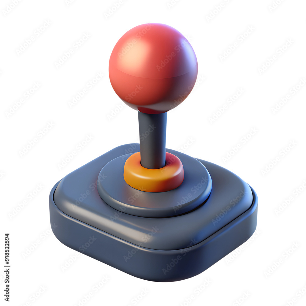 3D cartoon-style joystick with a bright red ball handle and blue base, isolated on a transparent background, perfect for playful gaming-themed designs and children’s illustrations 3D cartoon-style joystick with a bright red ball handle and blue base, isolated on a transparent background, perfect for playful gaming-themed designs and children’s illustrations