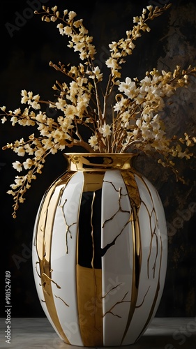  Elegant Floral Symphony in a Luxurious Vase photo