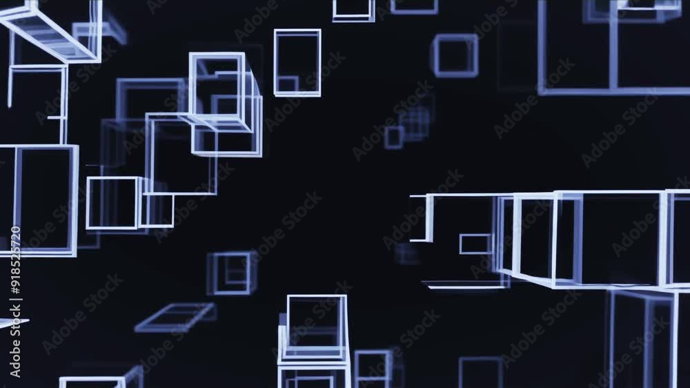 flying abstract squares and cubes flying abstract squares and cubes