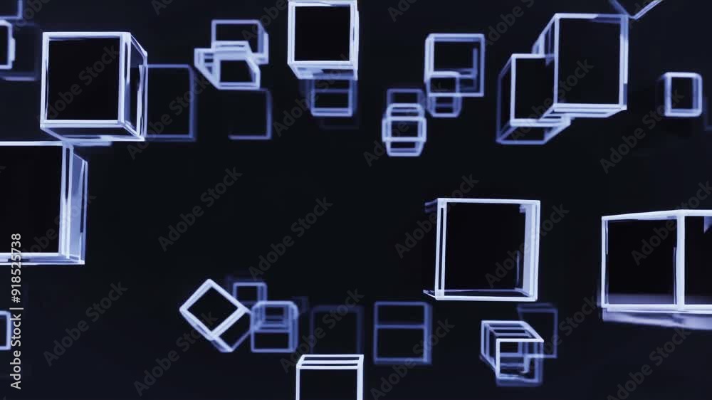 flying abstract squares and cubes flying abstract squares and cubes