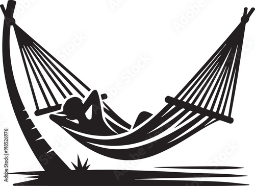 hammock vector silhouette illustration logo art
