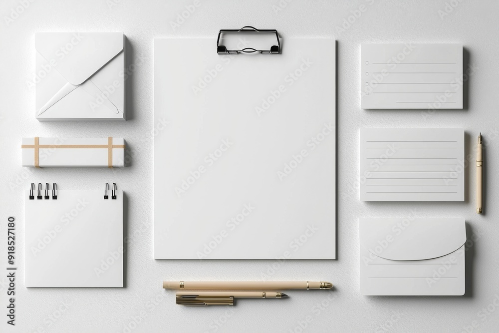 Realistic blank stationery set mockup isolated created with generative ai Realistic blank stationery set mockup isolated created with generative ai