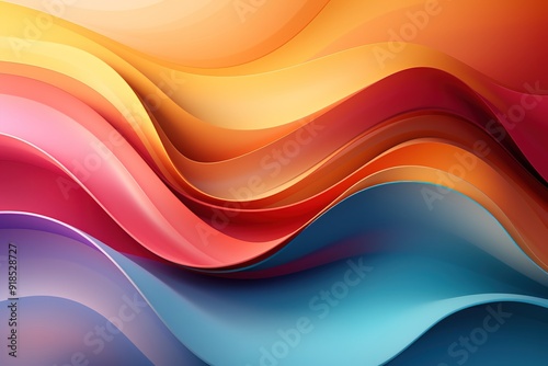Abstract background with colorful wavy shapes.