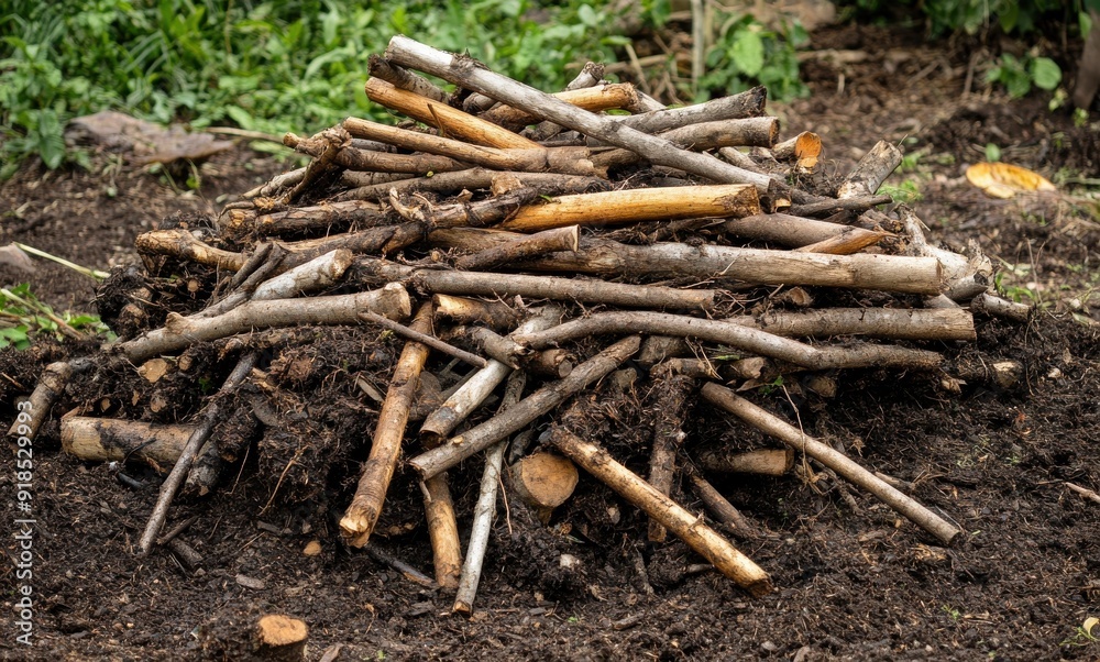 pile of branches and sticks for firewood pile of branches and sticks for firewood