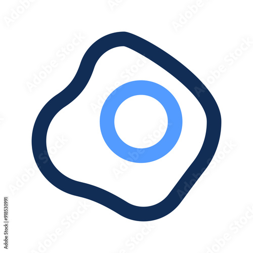 fried egg line color icon