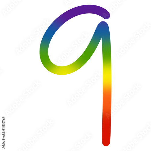 number 1 2 3 4 5 6 7 8 9 0 Colorful LGBTQ style symbolize diversity