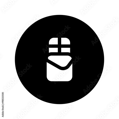 chocolate bar glyph circular icon
