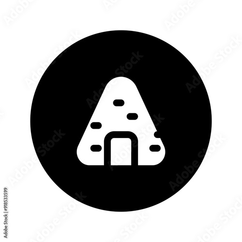 onigiri glyph circular icon