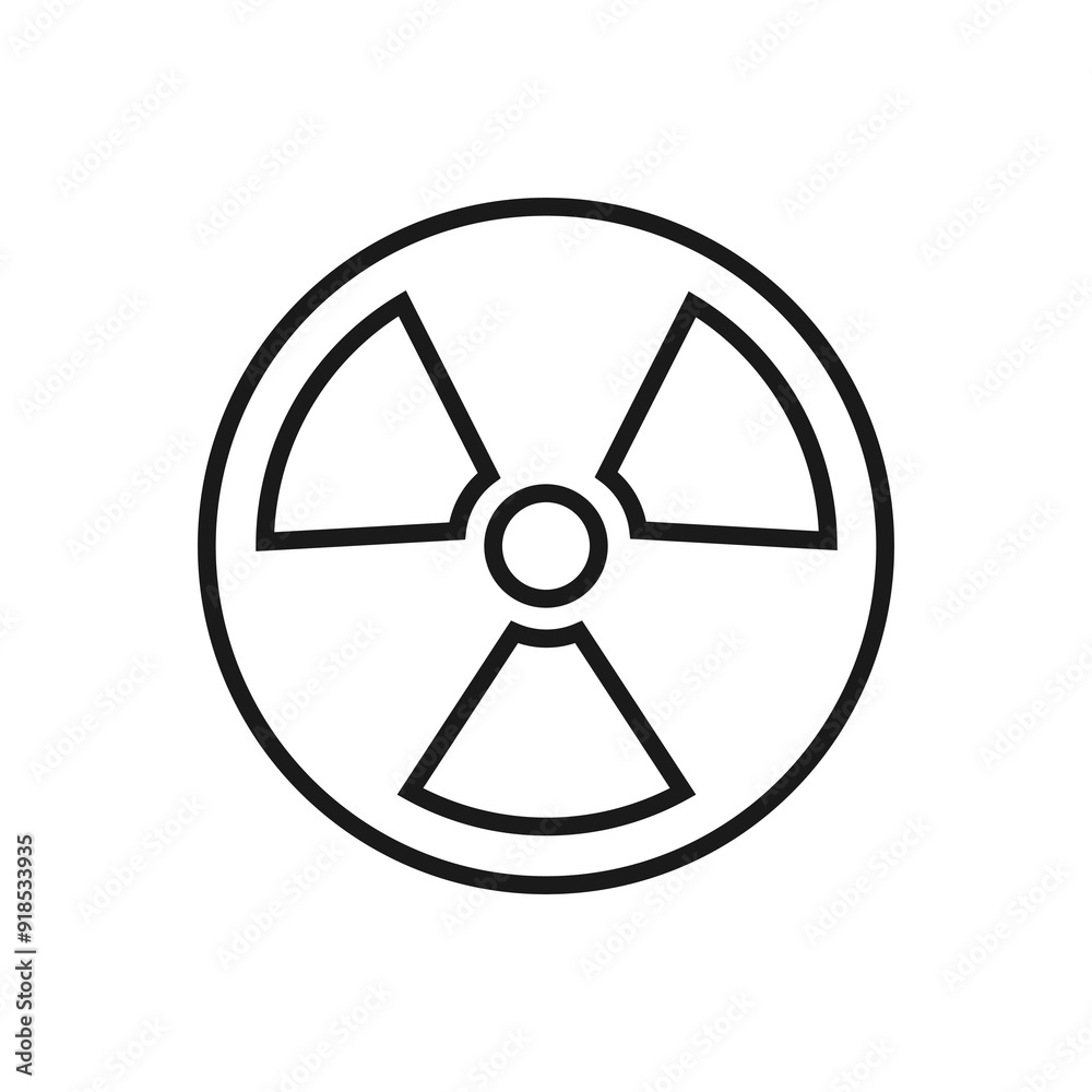 Radiation hazard symbol - line icon, editable stroke. Simple outline warning sign. Vector illustration. Radiation hazard symbol - line icon, editable stroke. Simple outline warning sign. Vector illustration.